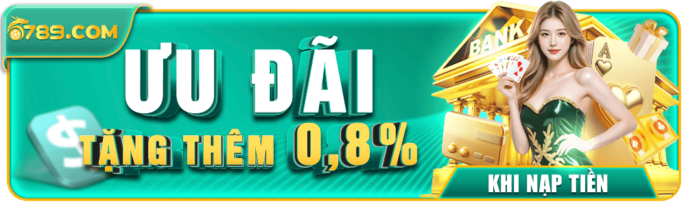 Ưu đãi tặng thêm 0,8% khi nạp tiền tại 6789